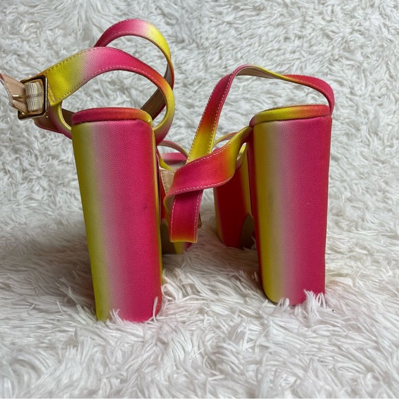 Ariyah Platform Heels Wedges Lemon Drop by Privileged Dolls Kill Ombré - Picture 16 of 16